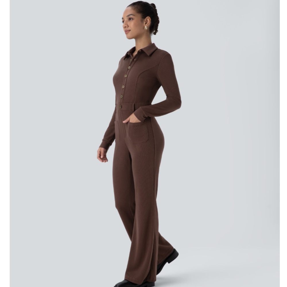 Halara Ribbed collar jumpsuit